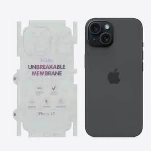 Matte Transparent Unbreakable Membrane Back Sides Protector TPU Film Screen Guard Skin Protection for iPhone 15