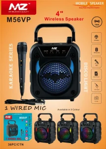 MZ M56VP (PORTABLE KARAOKE SPEAKER) Dynamic Thunder Sound with Wired Mic 5 W Bluetooth Speaker  (Multicolor, Stereo Channel)