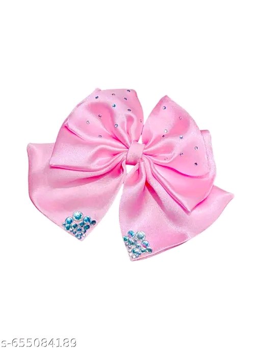 Desirezone 2 Pcs Bow Hair Clips for Women Girls 5.5 Inch Big Hair Bows 2 Solid Colors Handmade Soft Fabric Bowknot French Barrettes Hair Accessories (MULTICOLOR)