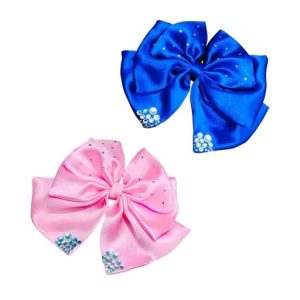 Desirezone 2 Pcs Bow Hair Clips for Women Girls 5.5 Inch Big Hair Bows 2 Solid Colors Handmade Soft Fabric Bowknot French Barrettes Hair Accessories (MULTICOLOR)