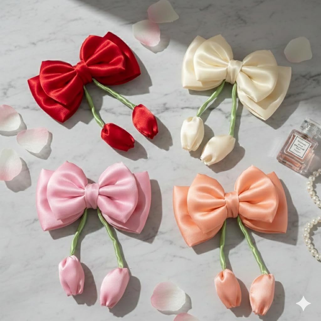 Double-Layered Tulip Hair Bows
