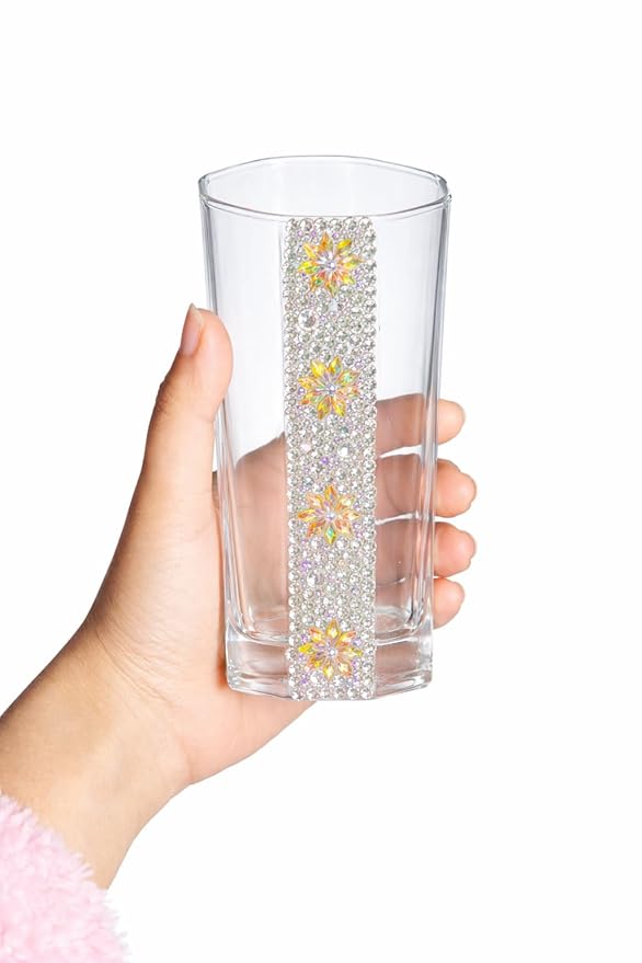 DESIREZONE Pearl Crystal Glasses, Personalized Wedding Glass, Bridesmaid Gift, Wedding, Birthday Party and Anniversary || Best Gift for Lover & Best Friend