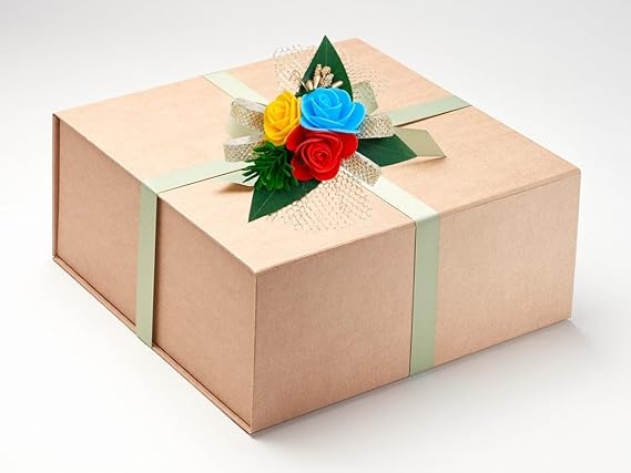 DESIREZONE 6 Pcs Handmade Artificial Peonies Flower Bunch for Hamper, Flower Brooch Hamper, Trousseau Packing, Decoration, Gifting, DIY Craft & Wedding (Multicolor)