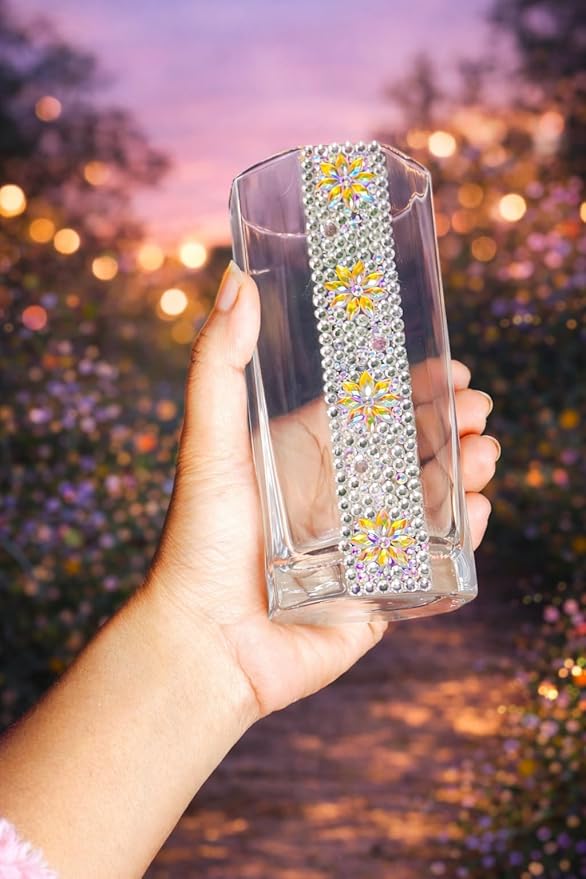DESIREZONE Pearl Crystal Glasses, Personalized Wedding Glass, Bridesmaid Gift, Wedding, Birthday Party and Anniversary || Best Gift for Lover & Best Friend
